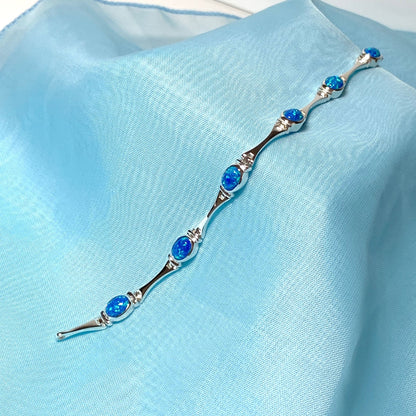 Opal Oval Sterling Silver Bracelet