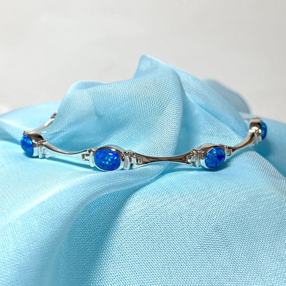 Opal Oval Sterling Silver Bracelet