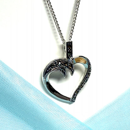 Heart shaped sterling silver necklace