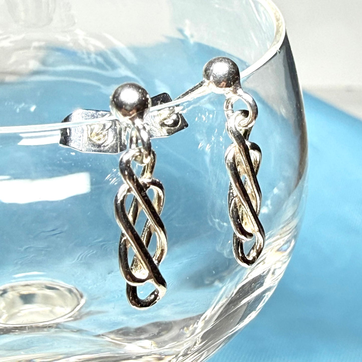 Ladies Celtic drop earrings sterling silver