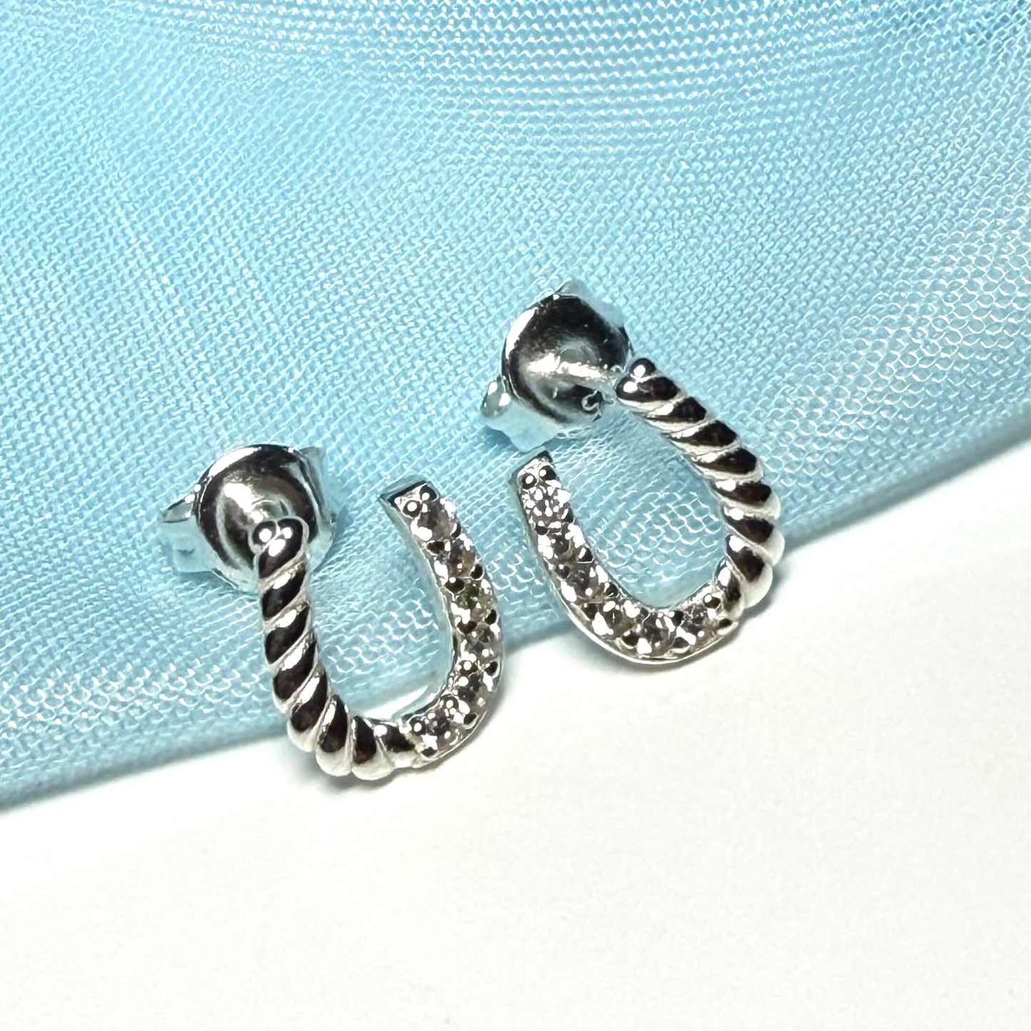 Lucky horseshoe earrings sterling silver
