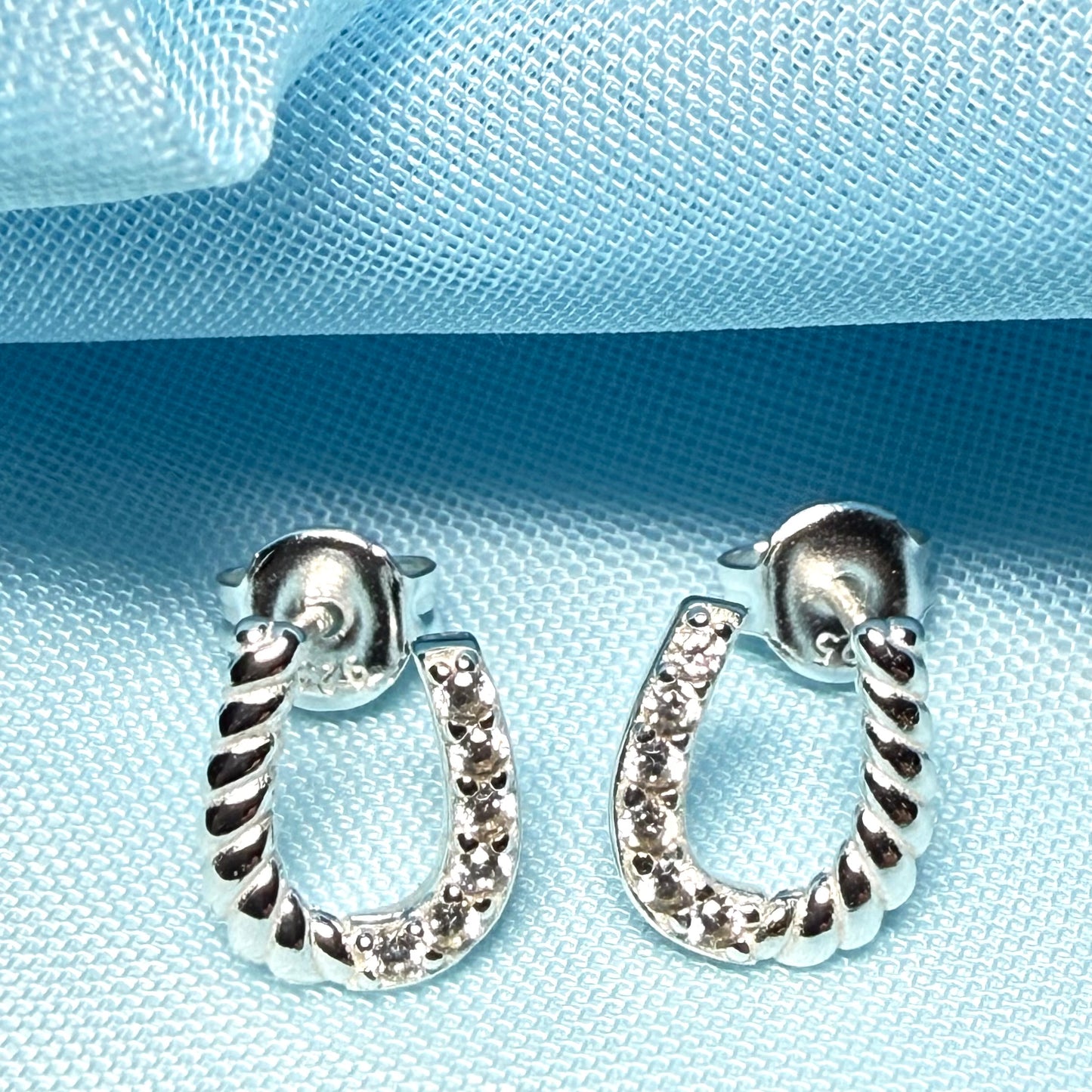 Lucky horseshoe earrings sterling silver