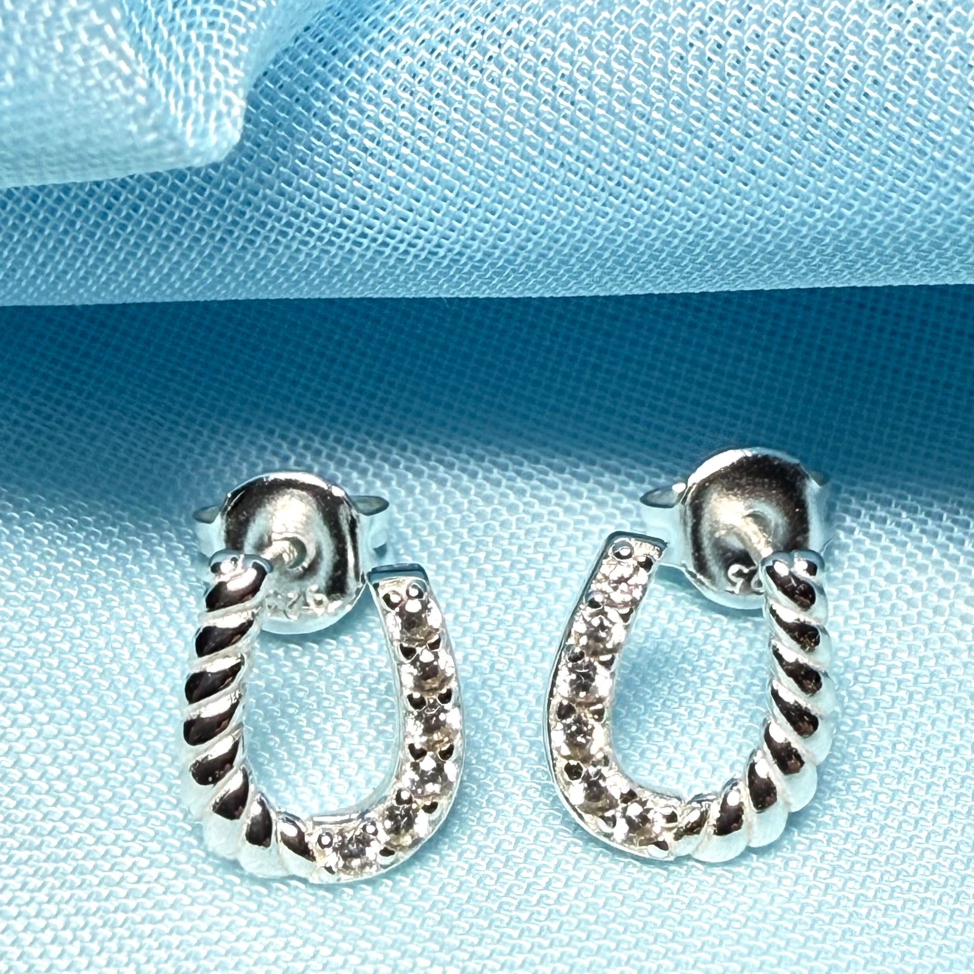 Lucky horseshoe earrings sterling silver
