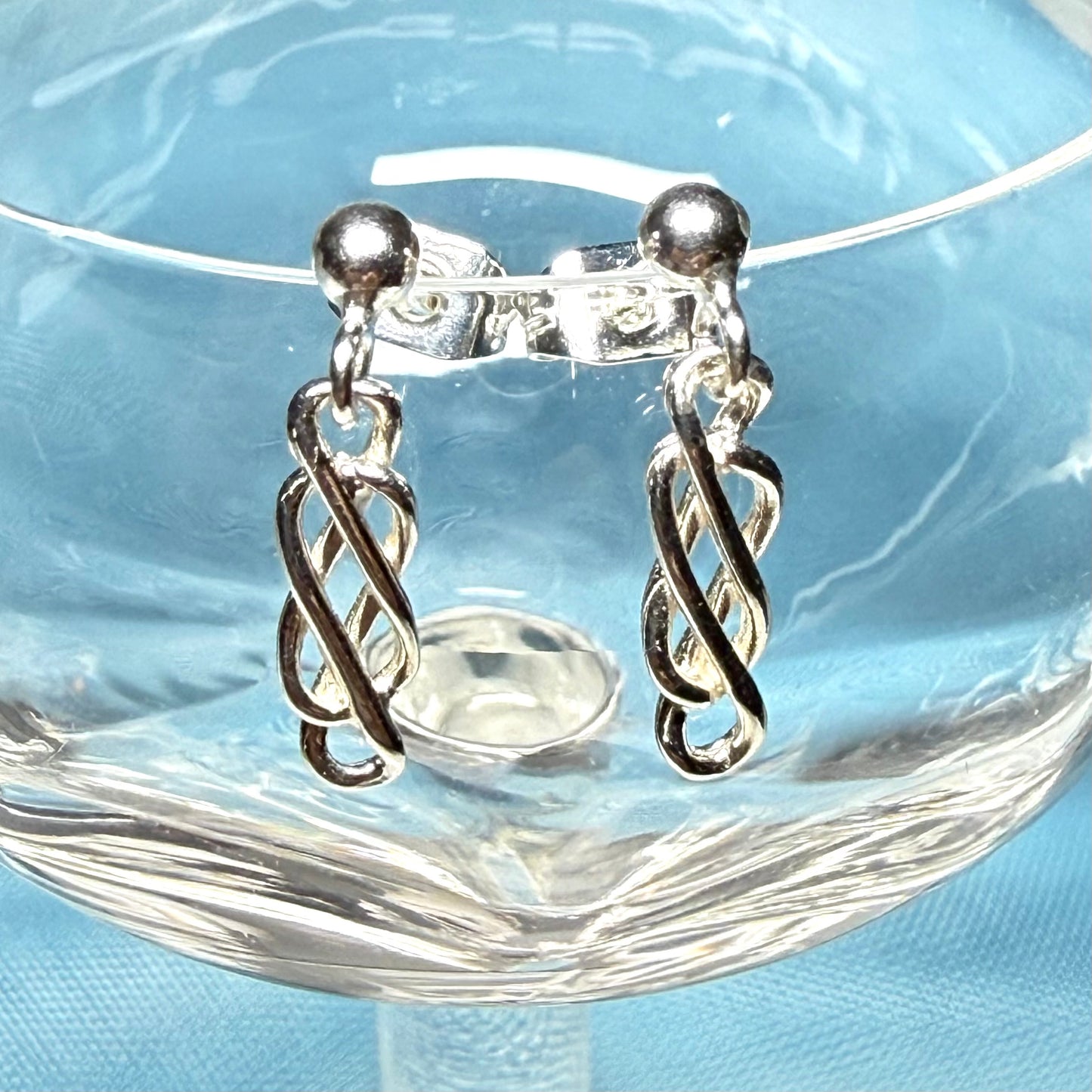 Ladies Celtic drop earrings sterling silver