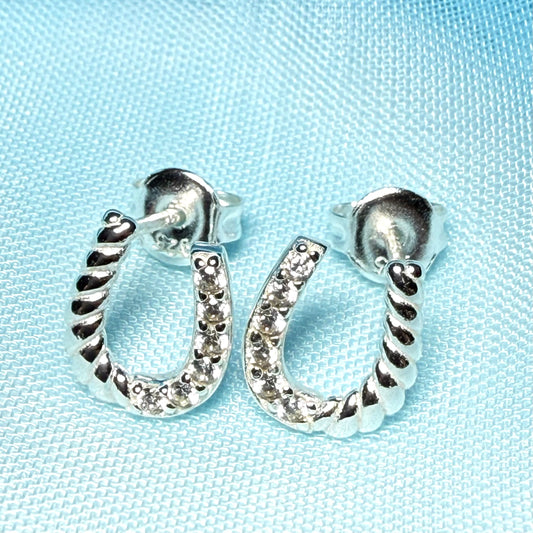 Lucky horseshoe earrings sterling silver