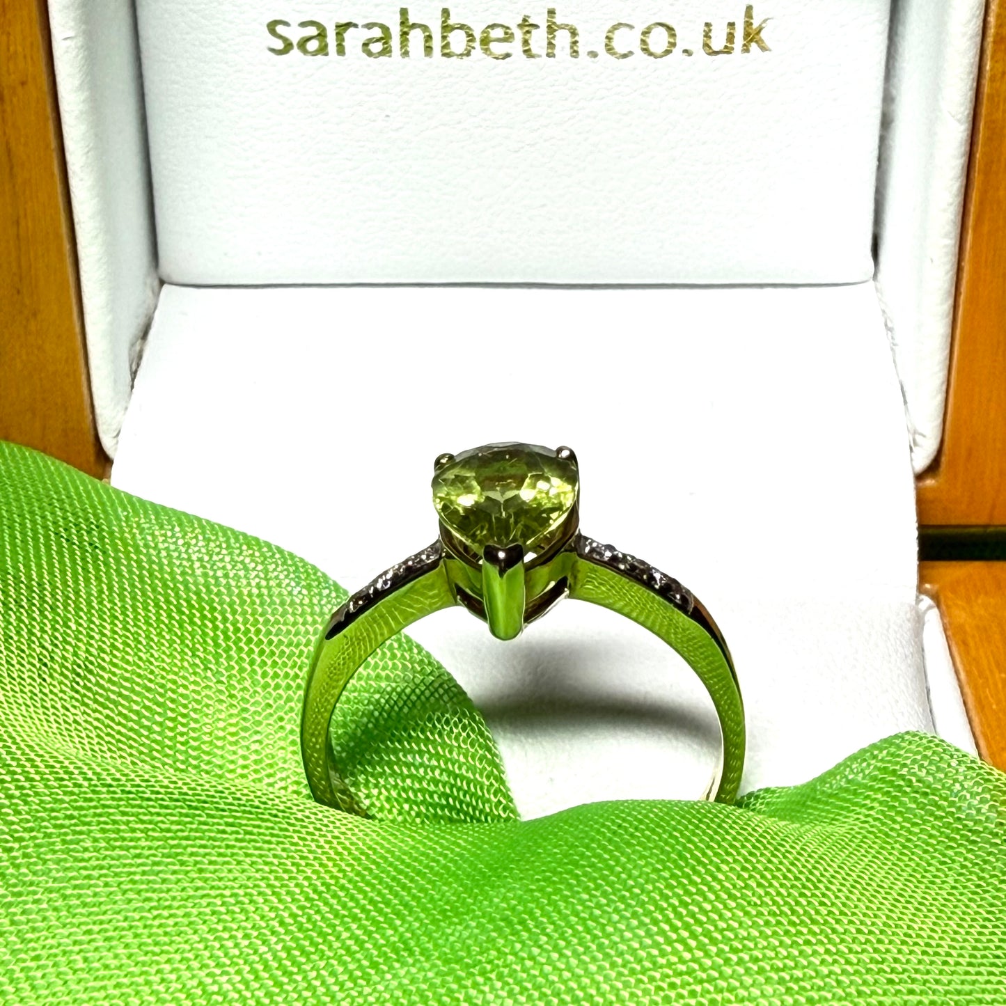 Peridot Yellow Gold Pear Shaped Ring