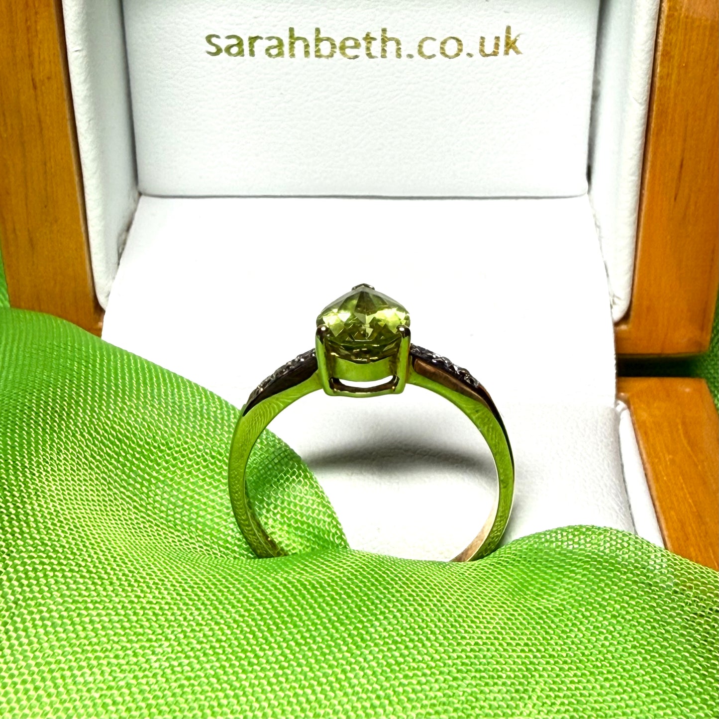Peridot Yellow Gold Pear Shaped Ring
