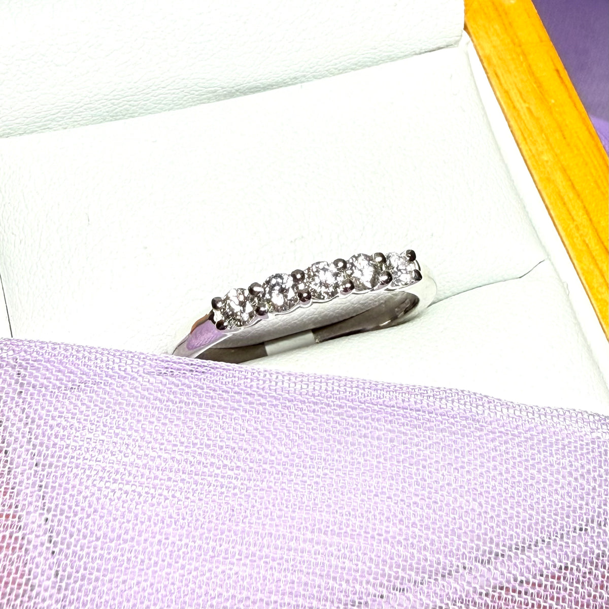 Platinum real diamond eternity ring claw set 35 points