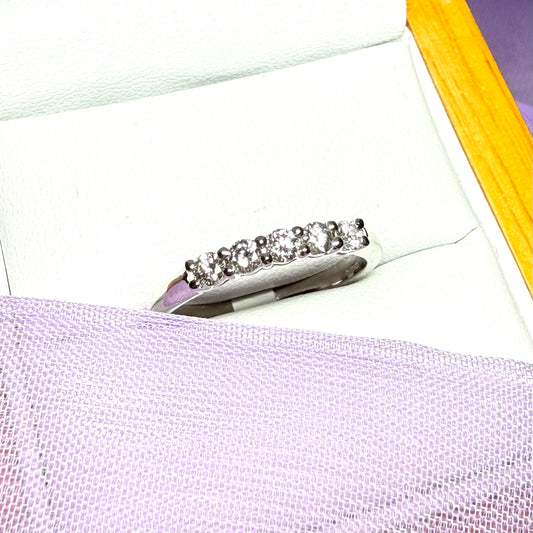 Platinum real diamond eternity ring claw set 35 points