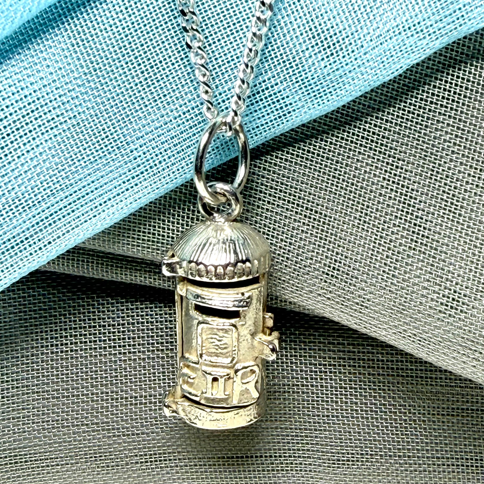 Post Box Solid Sterling Silver Necklace