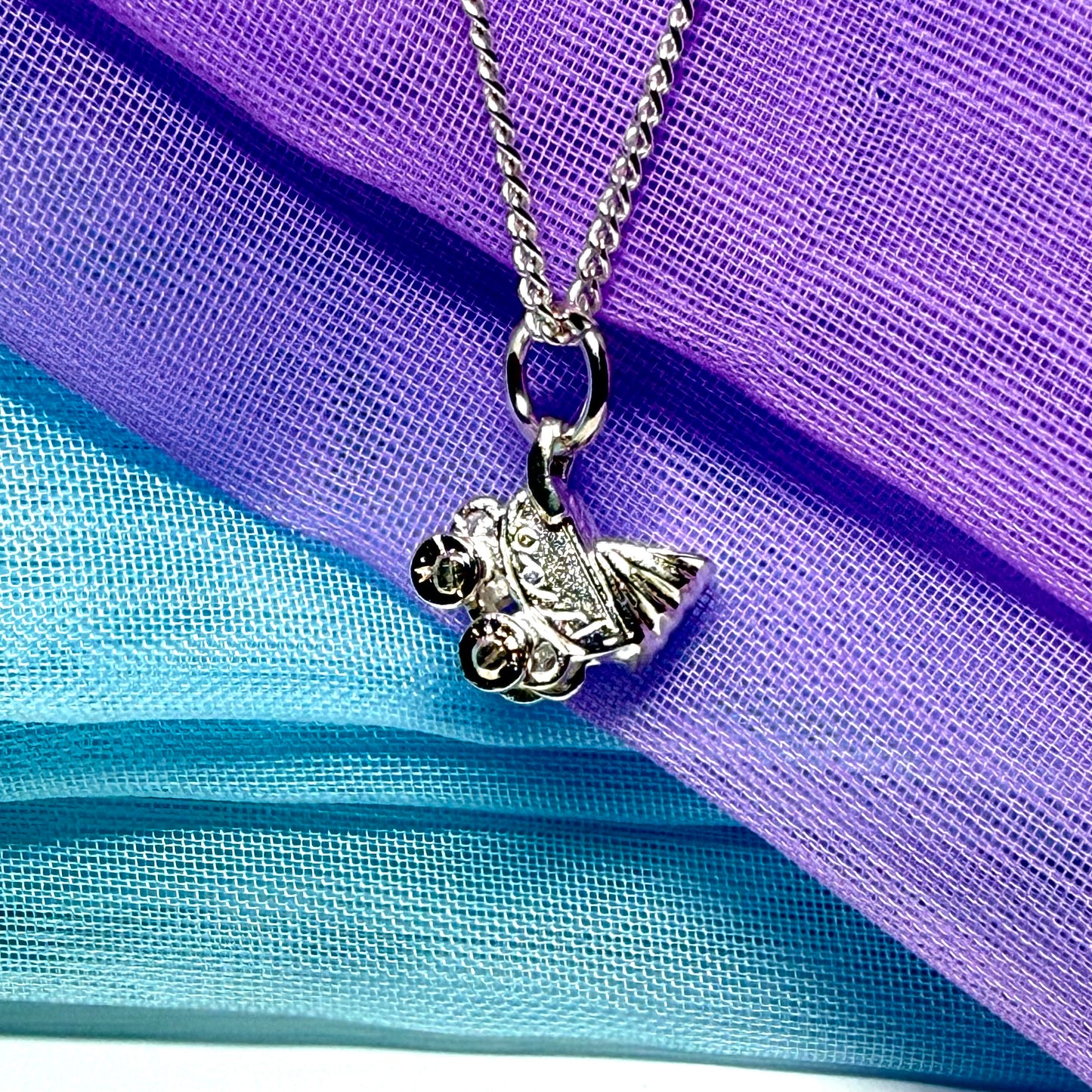 Pram Shaped Necklace Sterling Silver Pendant