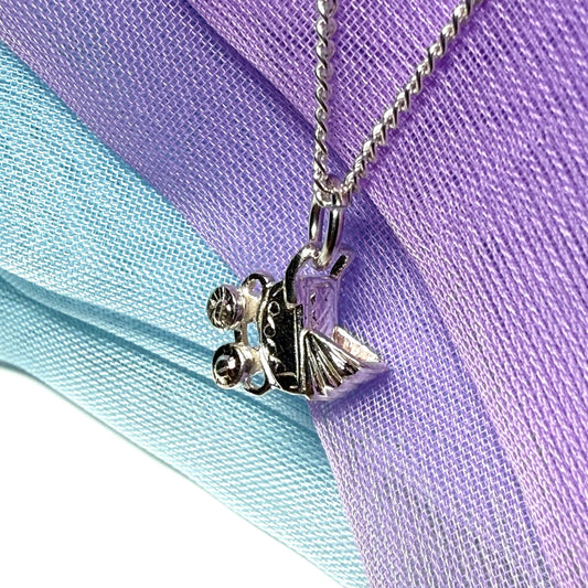 Pram Shaped Necklace Sterling Silver Pendant