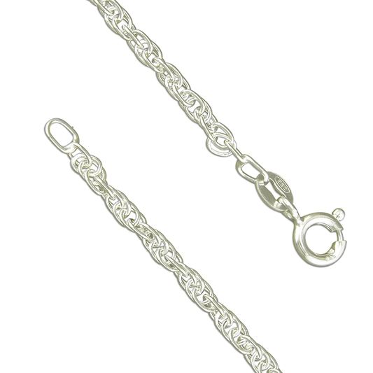 Prince Of Wales Link Ladies Polished Solid Sterling Silver Bracelet