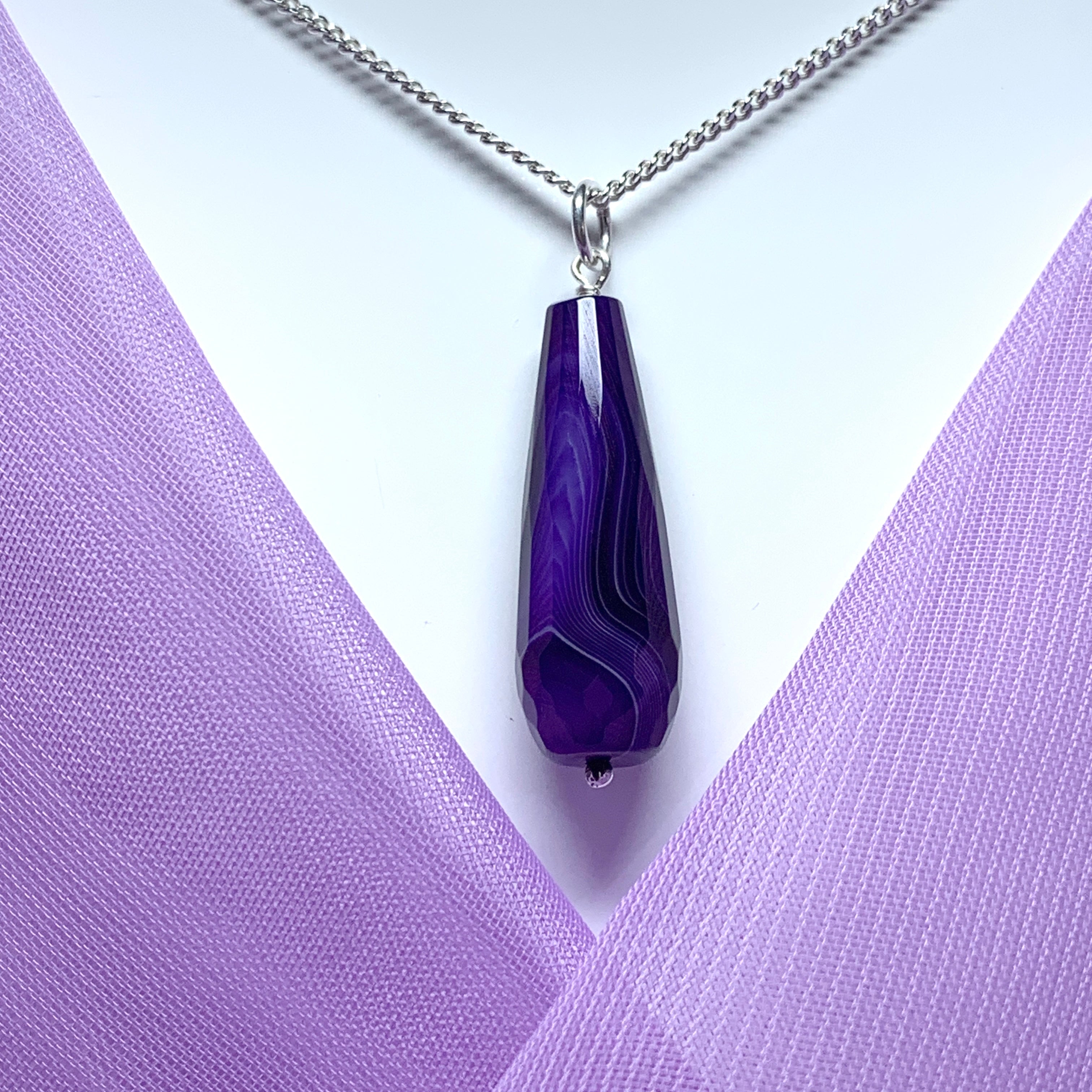 Purple agate clearance necklace