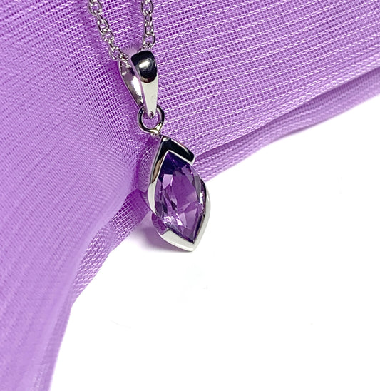 Amethyst silver necklace