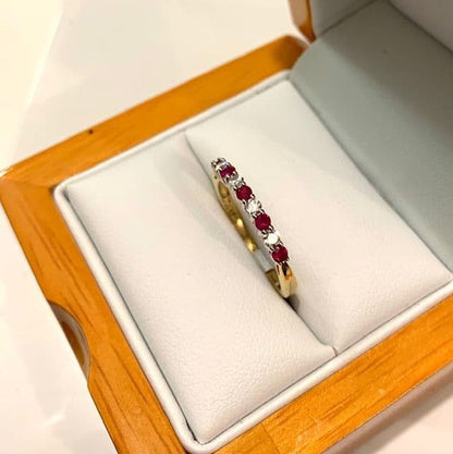 Dark Red Ruby And Diamond Eternity Ring