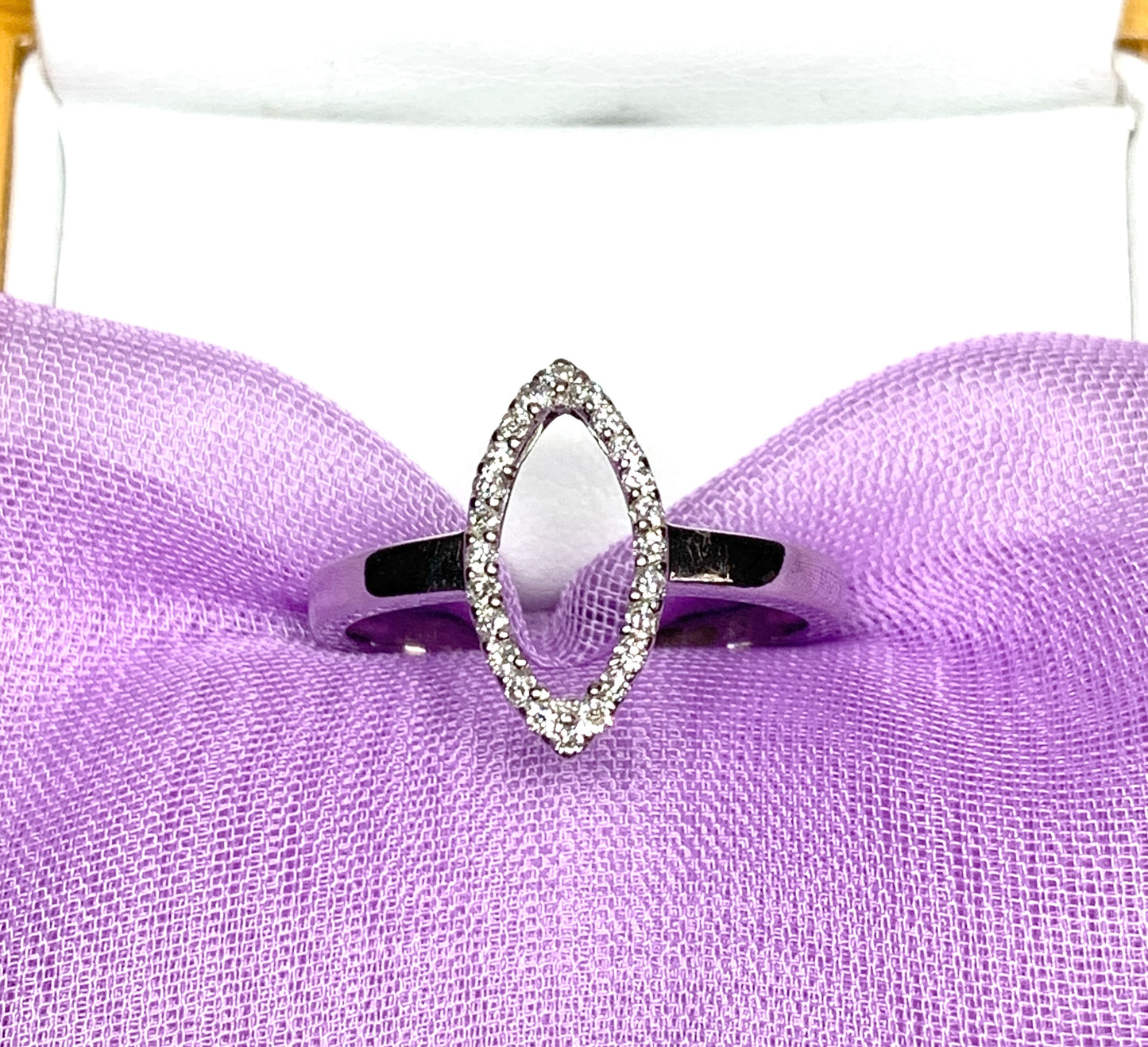Diamond Cluster White Gold Open Pierced Dress Ring