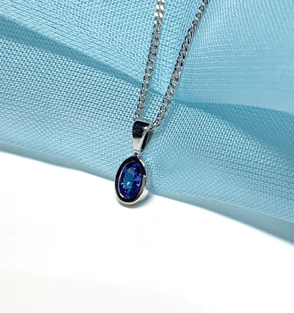 Tanzanite Oval White Gold Necklace