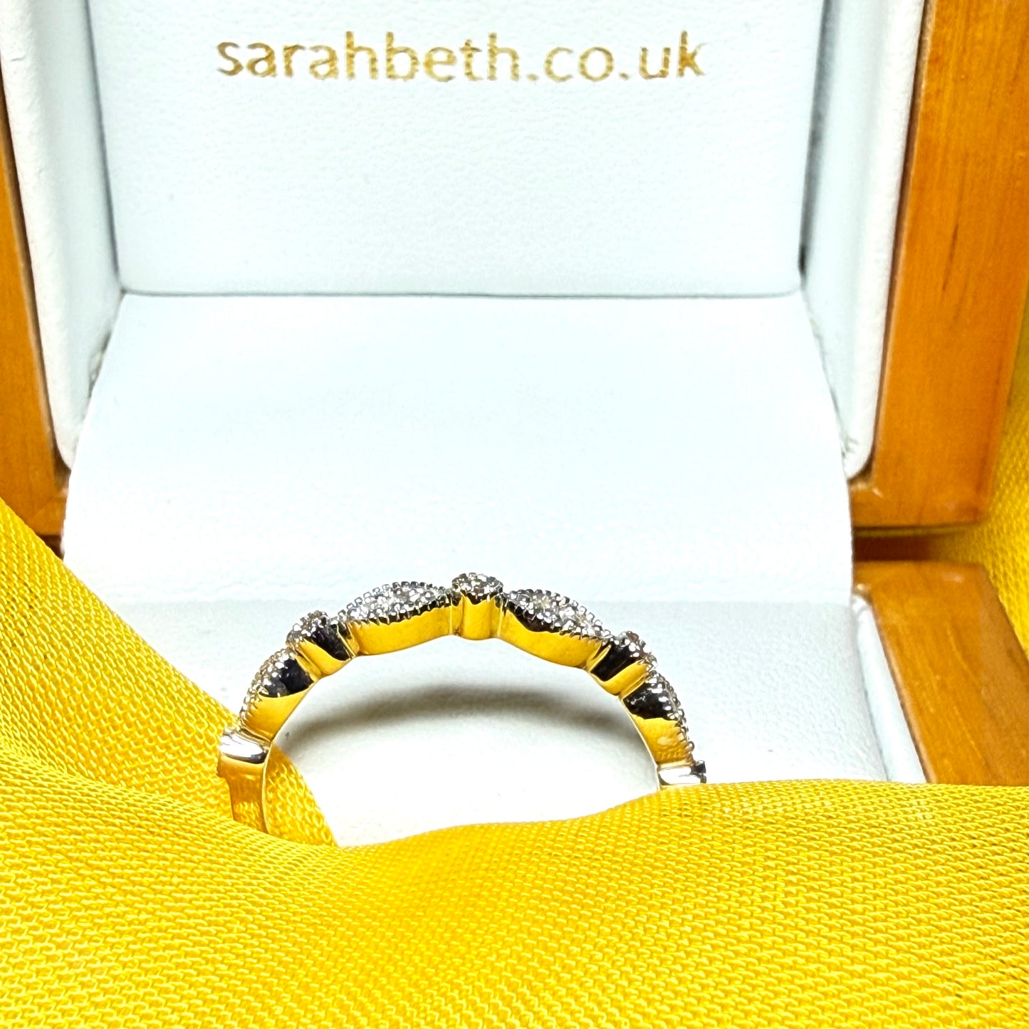 Real round cut diamond eternity ring white gold 17 points