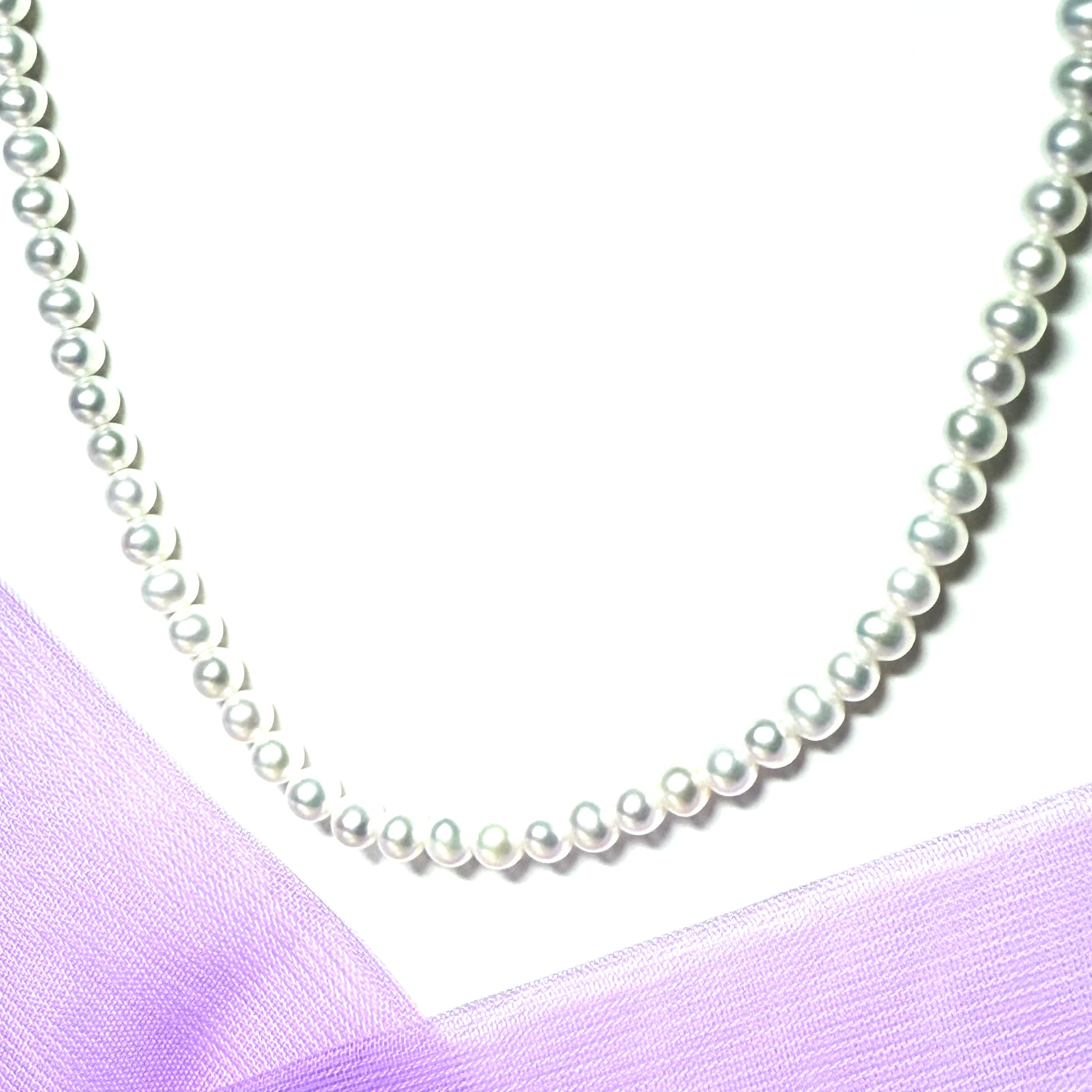 Freshwater cultured pearl single row necklace uniform 4 mm