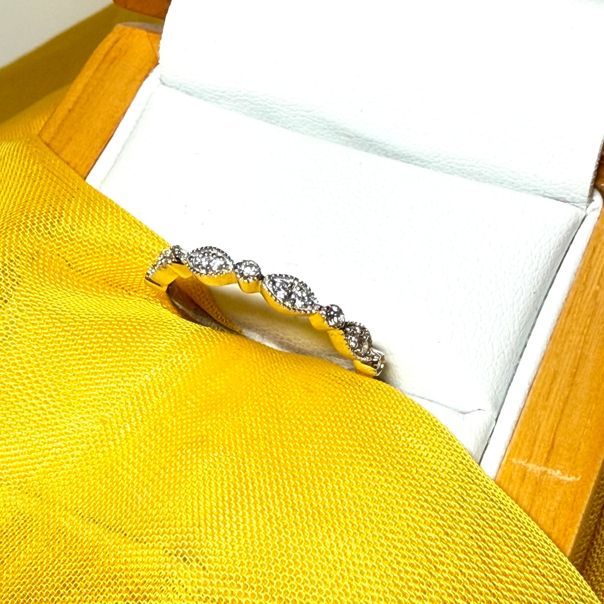 Real round cut diamond eternity ring white gold 17 points