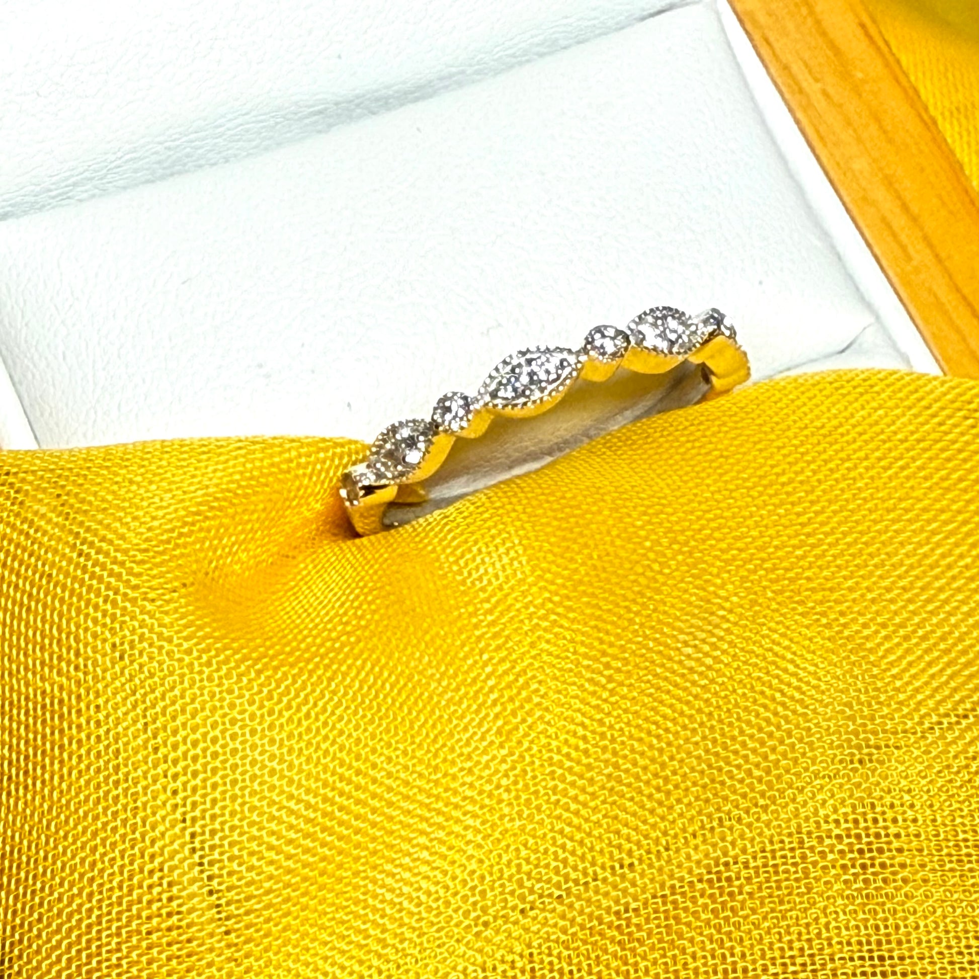 Real round cut diamond eternity ring white gold 17 points