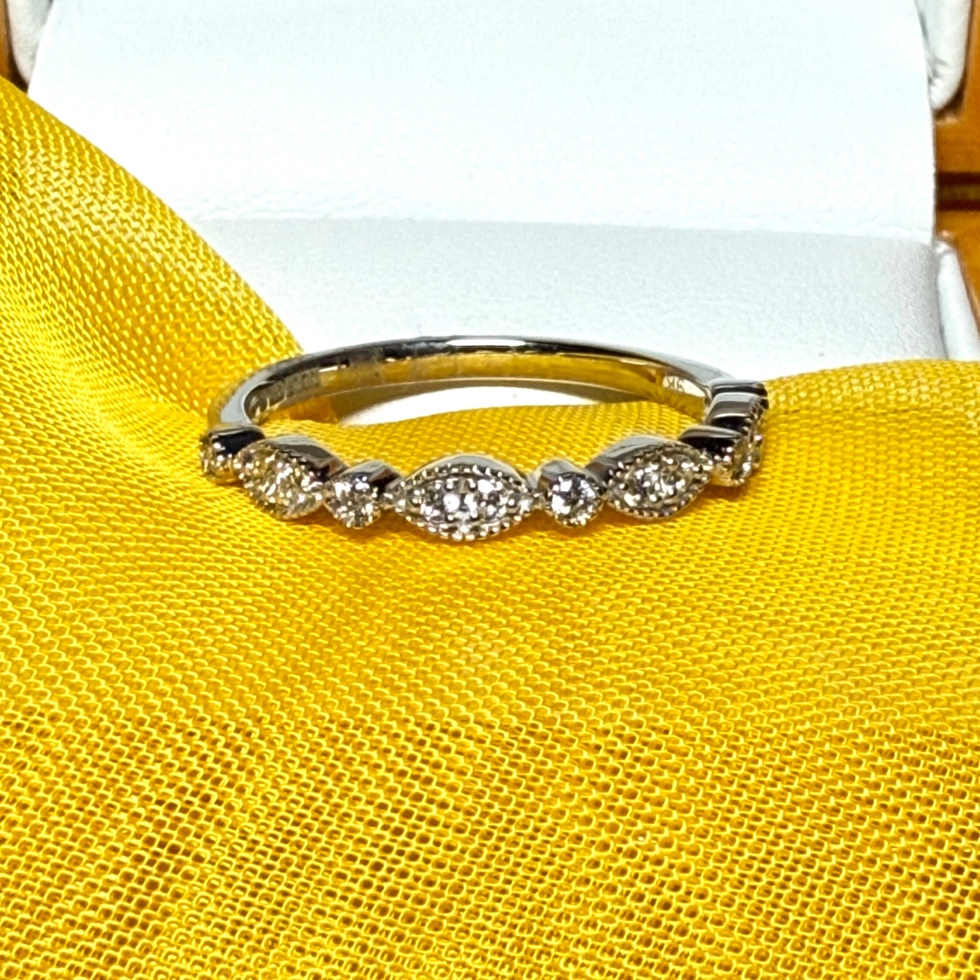 Real round cut diamond eternity ring white gold 17 points
