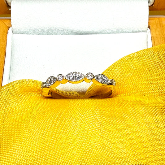 Real round cut diamond eternity ring yellow gold 17 points