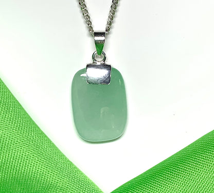 Real green jade cushion necklace