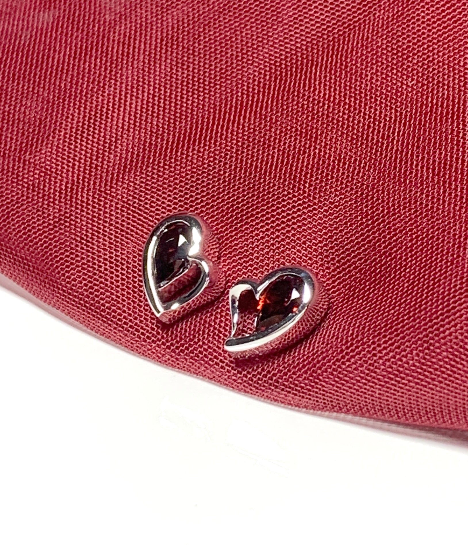 Real red garnet heart shaped stud earrings sterling silver