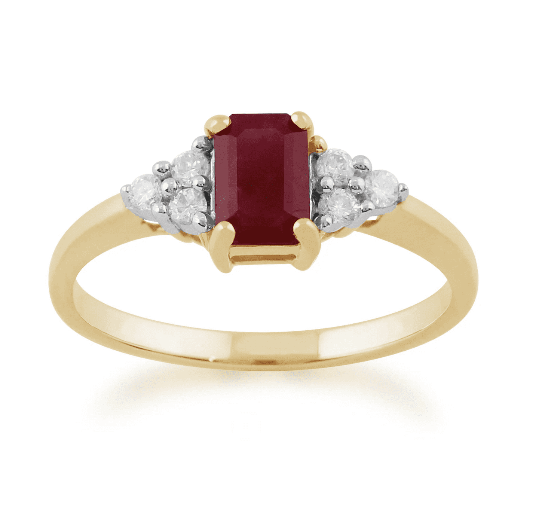 Ring Garnet Yellow Gold And Diamond Dress Ring