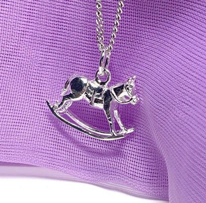 Rocking horse necklace sterling silver