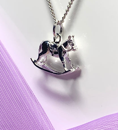 Rocking horse necklace sterling silver