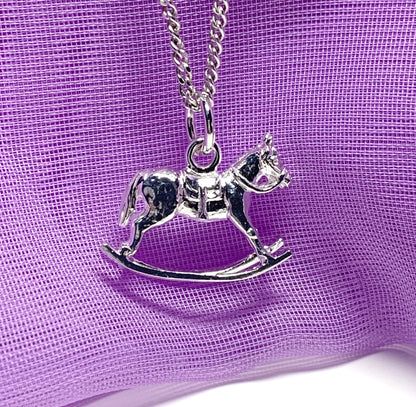 Rocking horse necklace sterling silver