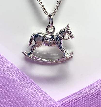 Rocking horse necklace sterling silver