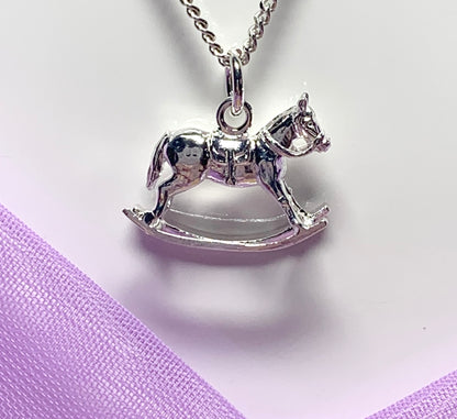 Rocking horse necklace sterling silver