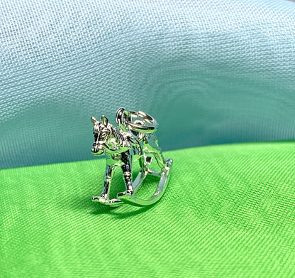 Rocking horse sterling silver charm