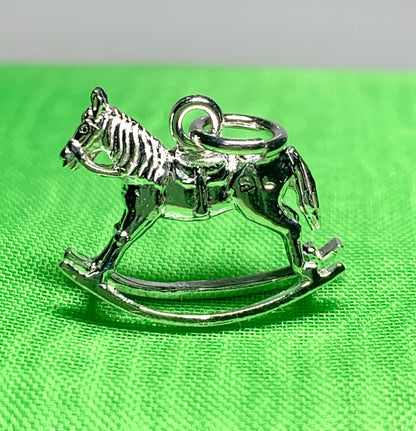 Rocking horse sterling silver charm