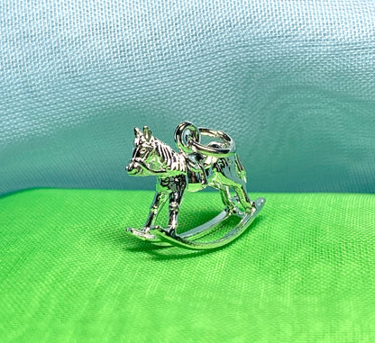 Rocking horse sterling silver charm