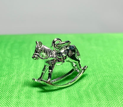 Rocking horse sterling silver charm