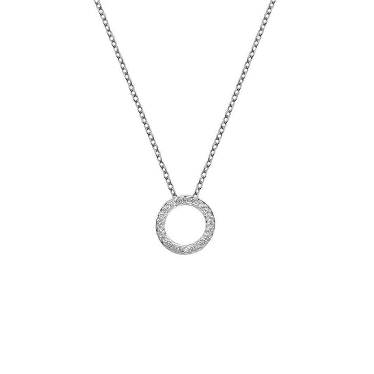 Round Circle Hot Diamonds Silver Necklace DP661