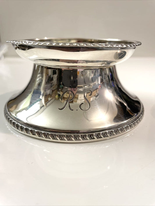 Round Sterling Silver Ash Tray - With A Removable Swivel Sterling Silver Top Piece