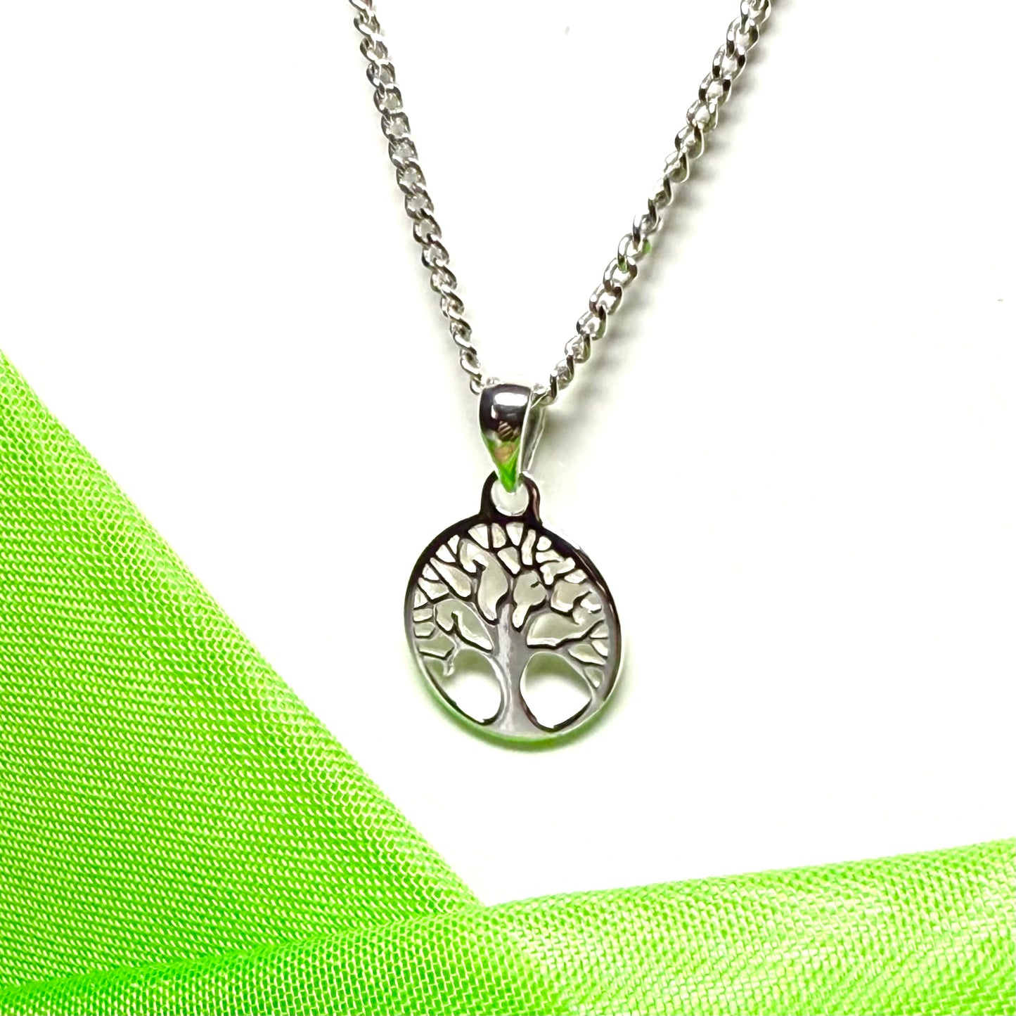 Tree Of Life round necklace sterling silver