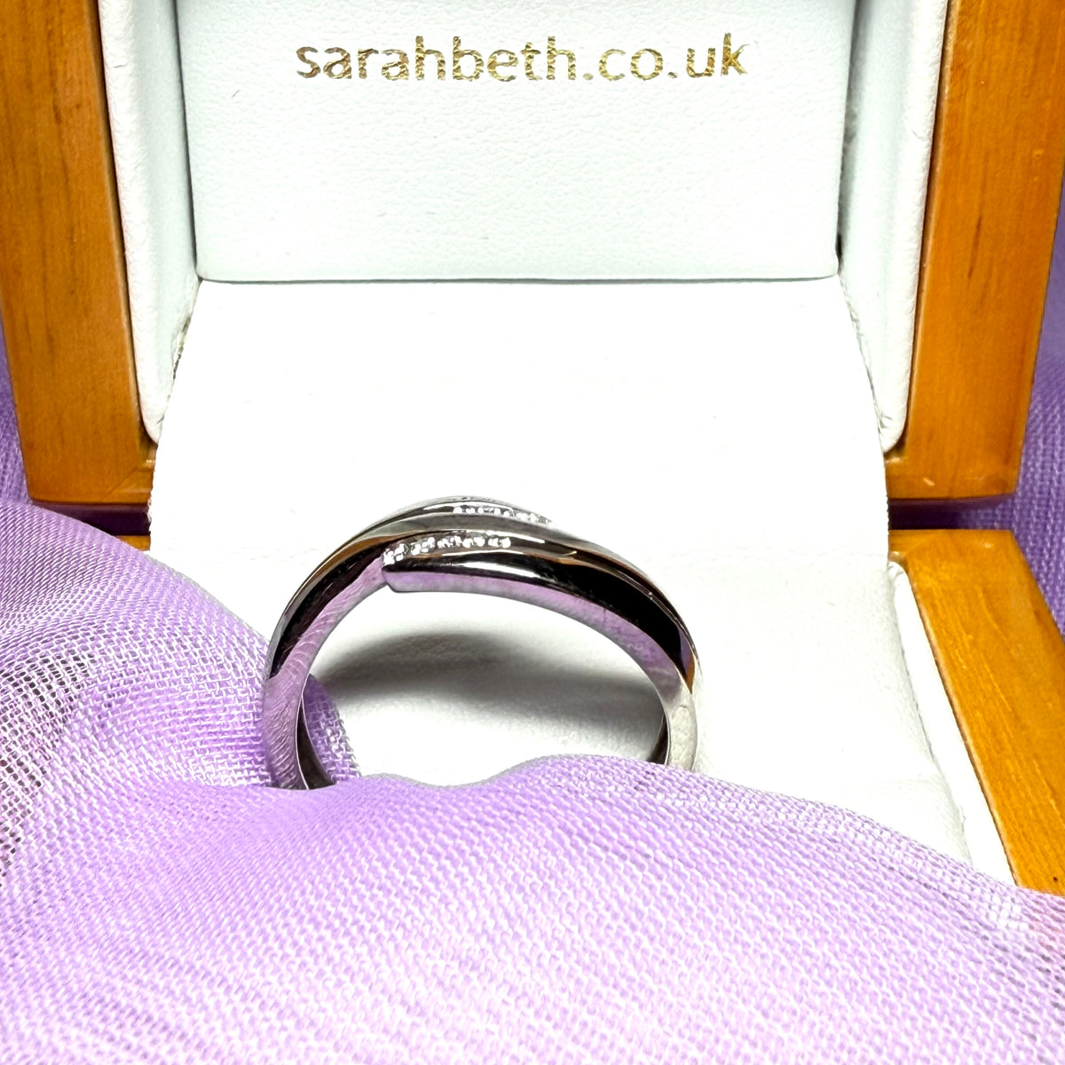 Round white gold cubic zirconia dress fancy ring