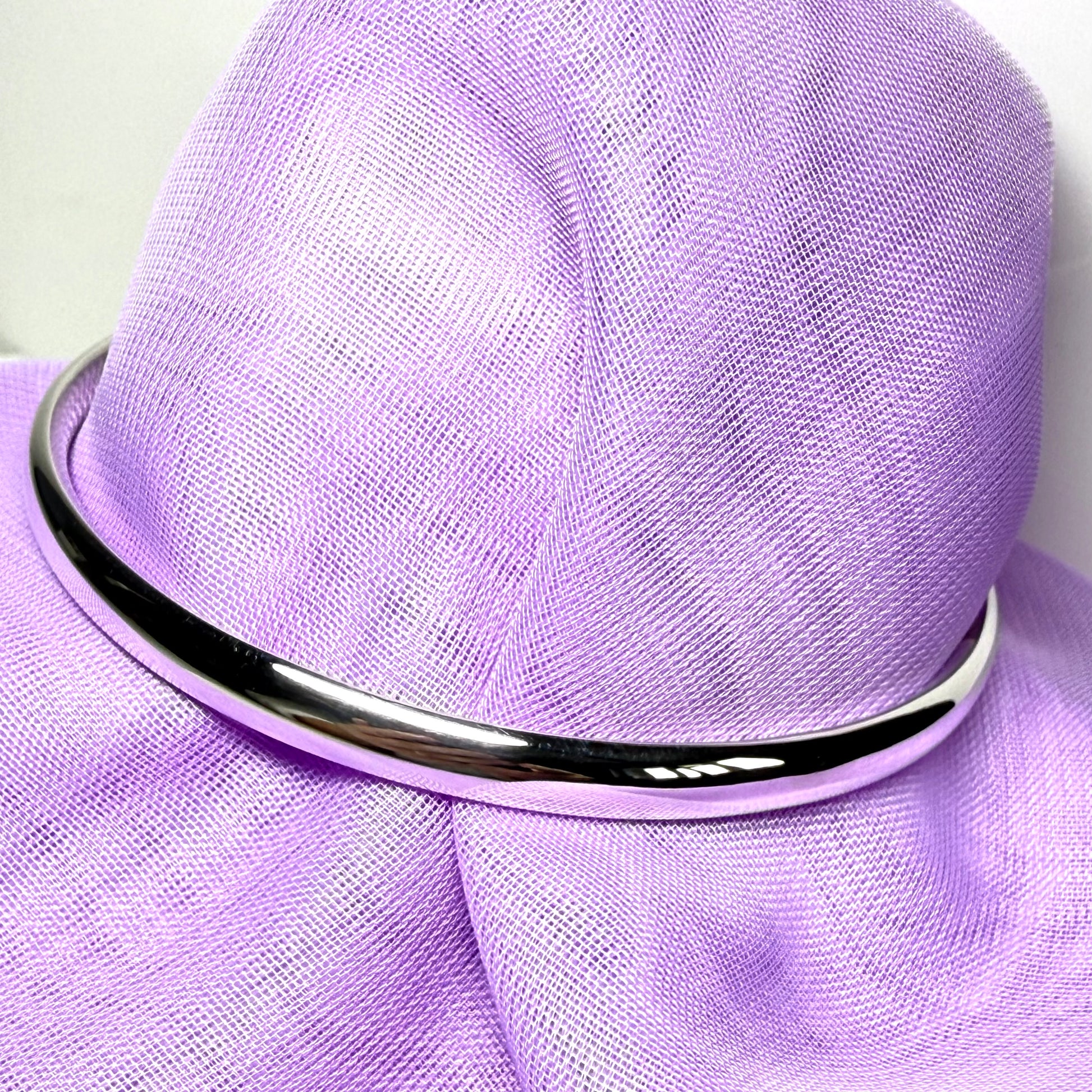 Rounded plain sterling silver polished bangle