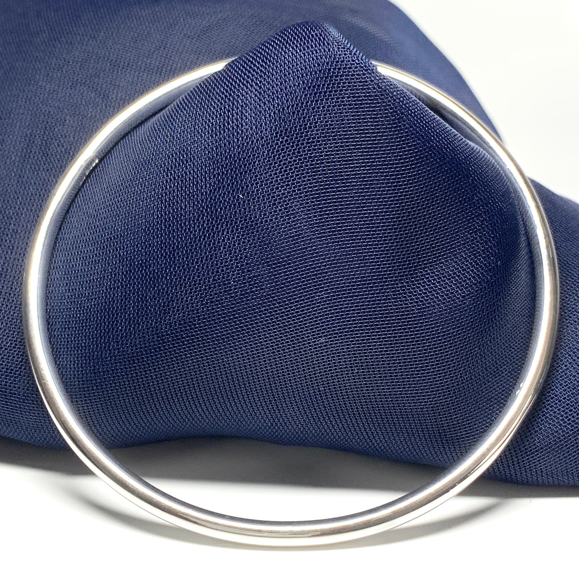 Round solid bangle 3 mm round plain sterling silver polished slave bangle