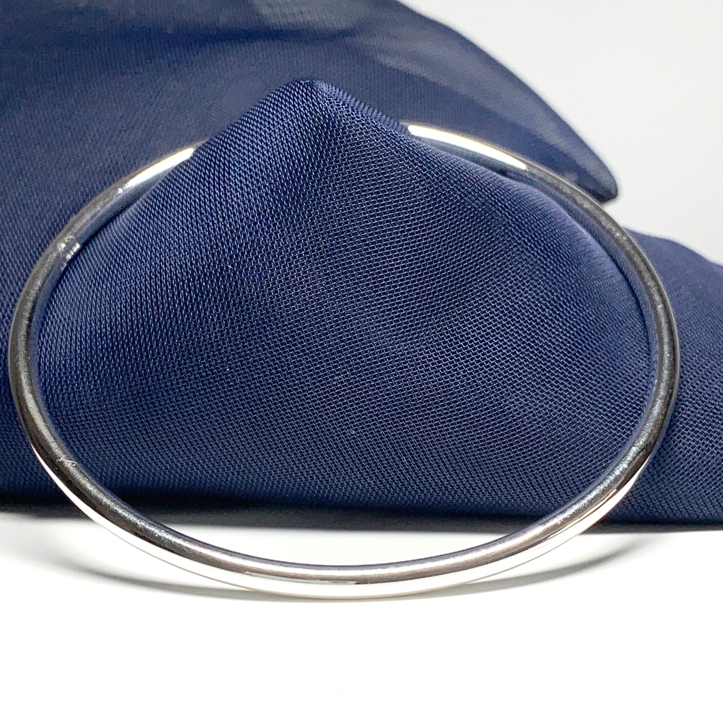 Round solid bangle 3 mm round plain sterling silver polished slave bangle