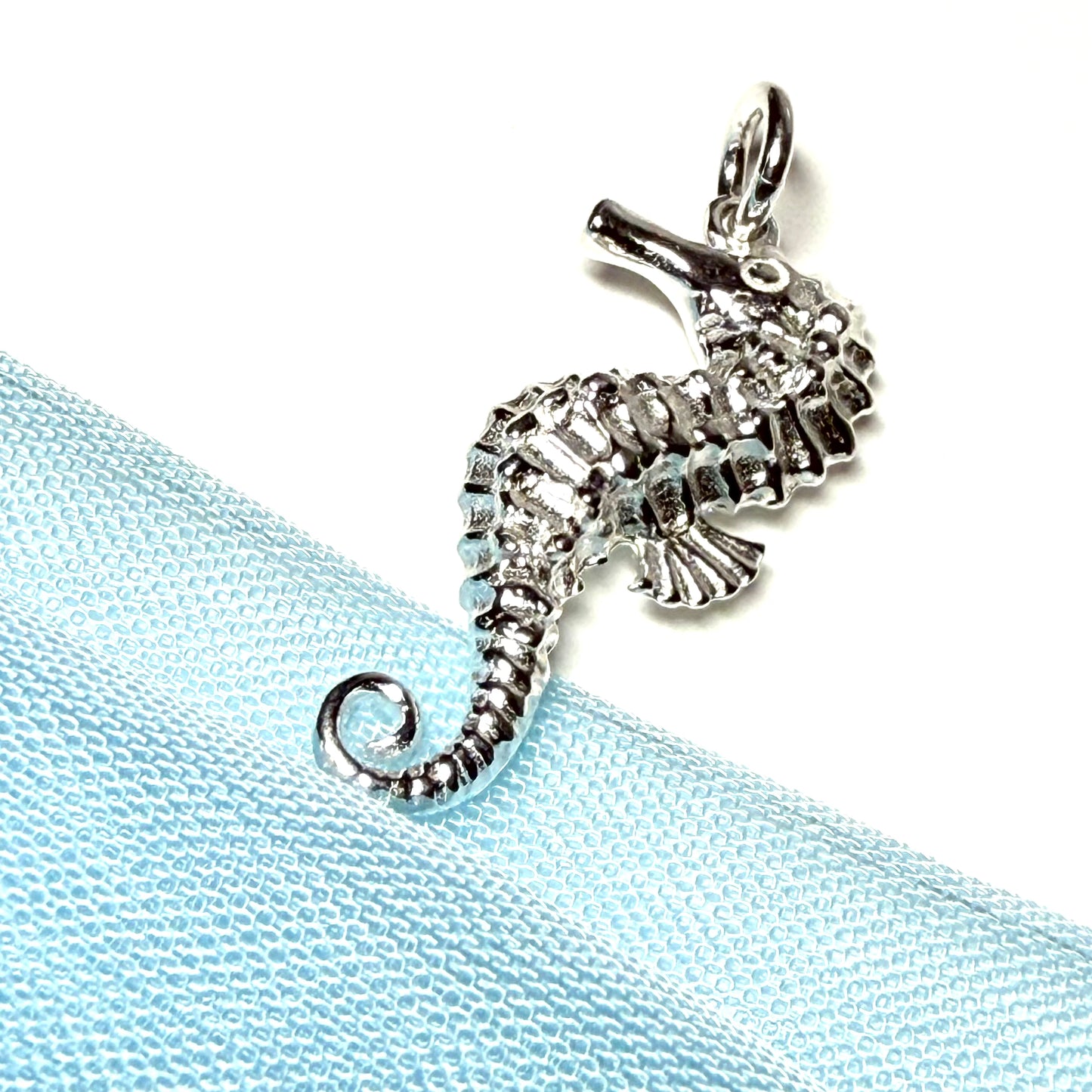 Seahorse Shaped Charm Sterling Silver