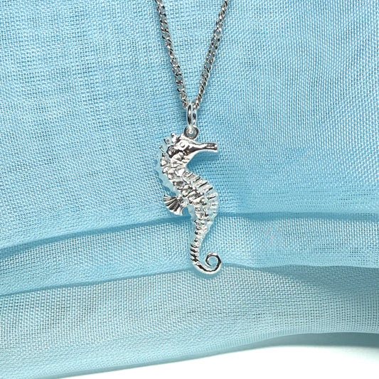 Seahorse Necklace Pendant Sterling Silver Including Chain