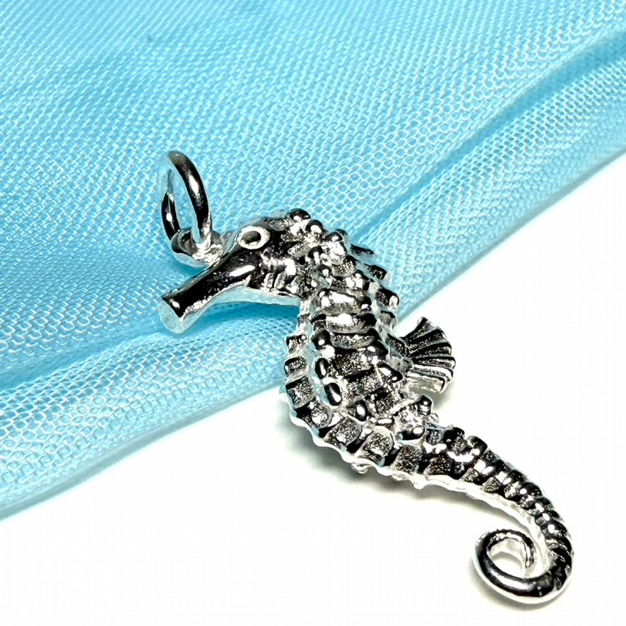 Seahorse Shaped Charm Sterling Silver